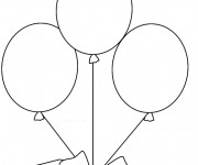 Coloriage Cadeau d'Anniversaire avec des Ballons