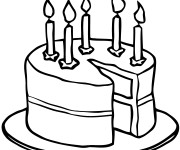 Coloriage Gâteau avec des bougies