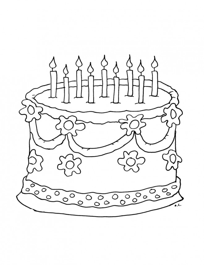 Coloriage Gateau D Anniversaire A Telecharger