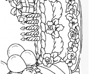 Coloriage Gâteau et Cadeaux d'Anniversaire