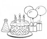 Coloriage Illustration d'Anniversaire