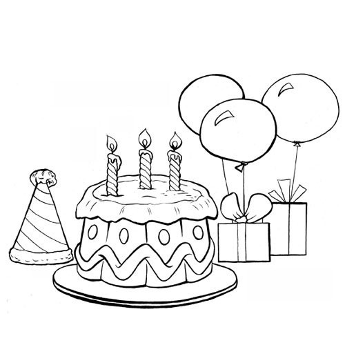 Coloriage Illustration D Anniversaire Dessin Gratuit A Imprimer