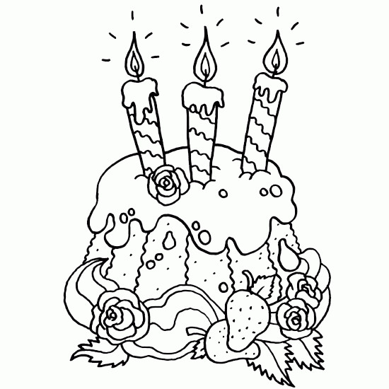 Coloriage Jolie Gateau Pour Anniversaire Dessin Gratuit A Imprimer