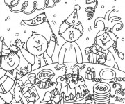 Coloriage et dessins gratuit La Joie d'Anniversaire à imprimer