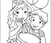 Coloriage Les Enfants s'amusent pendant L'Anniversaire