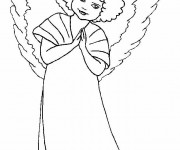 Coloriage Ange avec ses ailes à colorier
