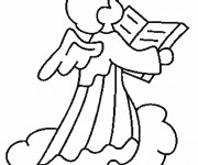 Coloriage Baptême Ange