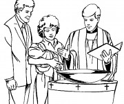 Coloriage Bapt&ecirc;me gar&ccedil;on