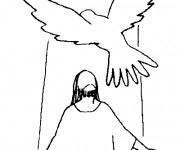 Coloriage La Colombe et Jésus-Christ