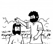 Coloriage Les Rituels Bapt&ecirc;me de J&eacute;sus