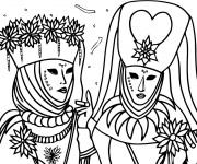 Coloriage et dessins gratuit Carnaval de Venise à imprimer