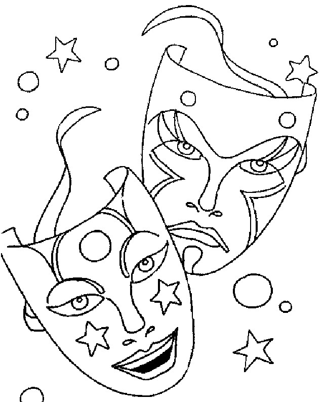 Coloriage Carnaval maternelle dessin gratuit à imprimer