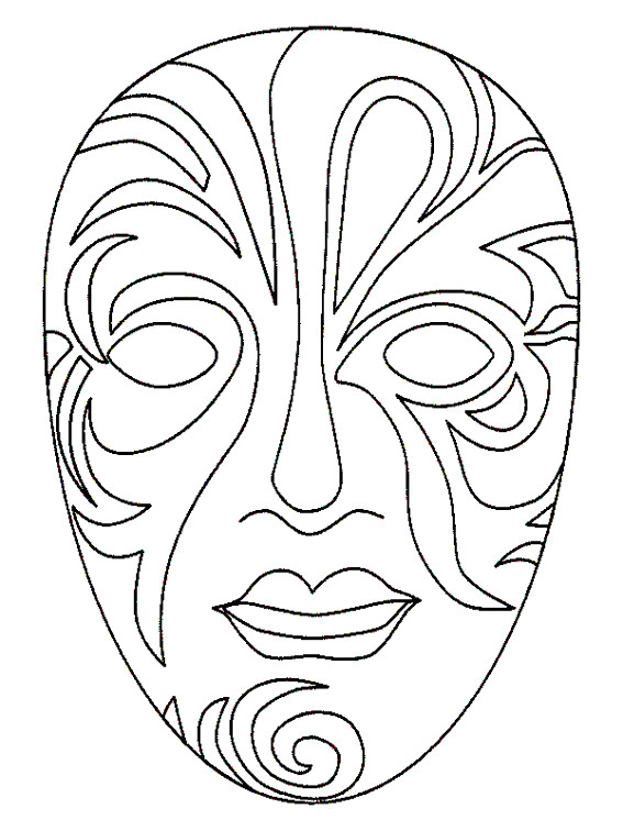 Coloriage et dessins gratuits Décoration de Masque de Carnaval à imprimer