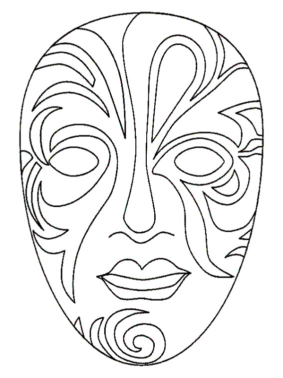 Coloriage masque de carnaval en Ligne Gratuit à imprimer