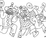 Coloriage Des clowns humoristiques font leur show