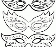 Coloriage Des Masques magnifiques de Carnaval de Venise