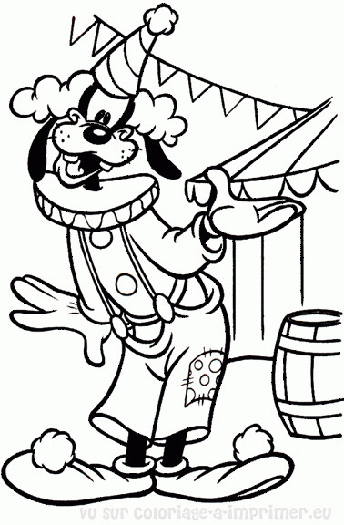 Coloriage et dessins gratuits Dingo Clown de Carnaval à imprimer