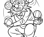 Coloriage Cirque clown qui jongle