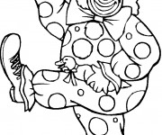 Coloriage Clown qui danse