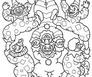 Coloriage les clowns acrobates