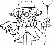 Coloriage et dessins gratuit Un ballon dans la main de clown à imprimer