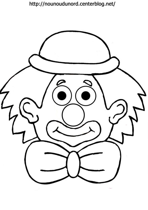 Coloriage Un Clown Porte Un Noeud Dessin Gratuit à Imprimer