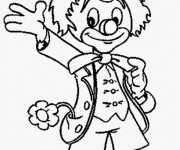 Coloriage Un clown salue