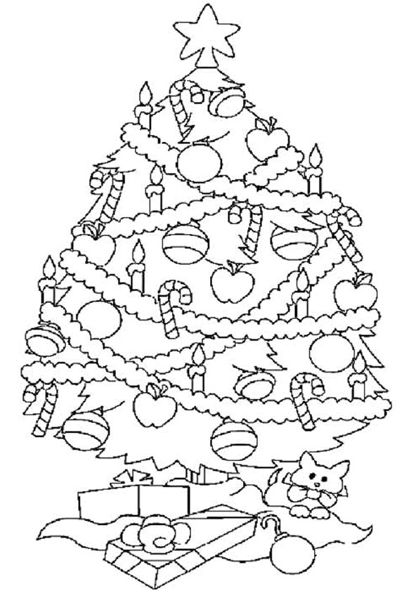 Coloriage Dessin sapin de Noël dessin gratuit à imprimer