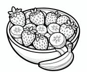 Coloriage Bol de salade de fruits pour la F&ecirc;te de la Gastronomie
