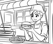 Coloriage Burger pendant la F&ecirc;te de la Gastronomie