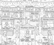 Coloriage Celebration de la F&ecirc;te de la Gastronomie
