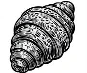 Coloriage Croissant croustillant pour F&ecirc;te de la Gastronomie