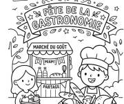 Coloriage F&ecirc;te de la Gastronomie dans le parc