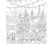 Coloriage et dessins gratuit F&ecirc;te de la Gastronomie de la rue à imprimer