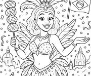 Coloriage F&ecirc;te de la Gastronomie en Brasil