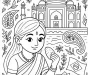 Coloriage F&ecirc;te de la Gastronomie en Inde