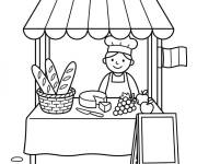 Coloriage et dessins gratuit F&ecirc;te de la Gastronomie facile à imprimer