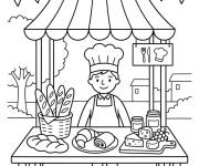 Coloriage et dessins gratuit F&ecirc;te de la Gastronomie pour enfants à imprimer