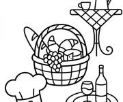 Coloriage et dessins gratuit Nourriture et symboles de F&ecirc;te de la Gastronomie à imprimer