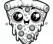 Coloriage Part de Pizza D&eacute;licieuse