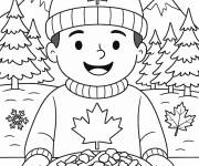 Coloriage et dessins gratuit Poutine canadien pour la F&ecirc;te de la Gastronomie à imprimer
