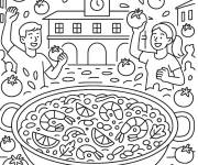Coloriage Spain Paella