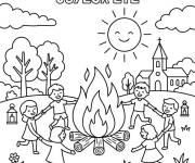 Coloriage et dessins gratuit F&ecirc;te de la Saint Jean c&eacute;l&eacute;br&eacute; en &eacute;t&eacute; à imprimer