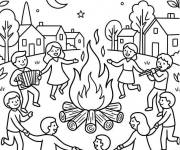 Coloriage F&ecirc;te de la Saint Jean en &eacute;t&eacute;