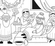 Coloriage F&ecirc;te de la Saint-Jean pour enfants