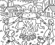 Coloriage F&ecirc;te Fran&ccedil;ais de la Saint-Jean