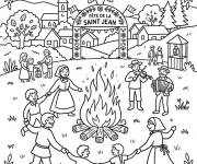 Coloriage et dessins gratuit Illustration de la F&ecirc;te de la Saint-Jean à imprimer