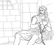 Coloriage et dessins gratuit Jean le Baptiste en prison à imprimer