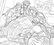 Coloriage Naissance de Jean le Baptiste