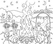 Coloriage et dessins gratuit On c&eacute;l&egrave;bre la Saint Jean chaque 24 juin à imprimer